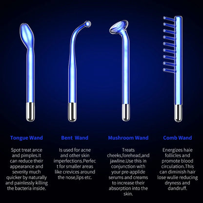 Radio Frequency Neon + Argon - Remove Wrinkles, Inflammation, Acne, Pores by stimulating the production of new collagen and elastin and help to grow hairs